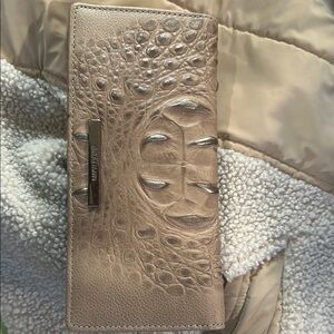 Brahmin Tan Embossed Leather Wallet